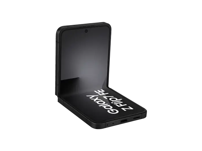 Samsung Galaxy Z Flip7 in Jetblack, aufgeklappt