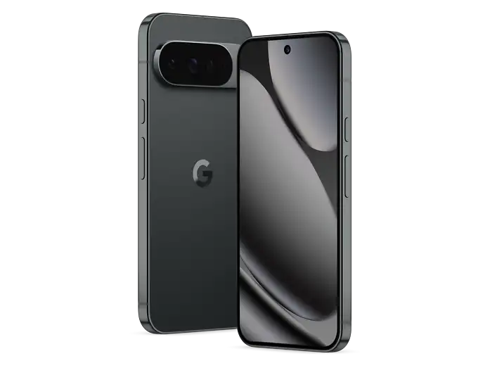 Google Pixel 10 Pro in Obsidian, Rückseite und Vorderseite