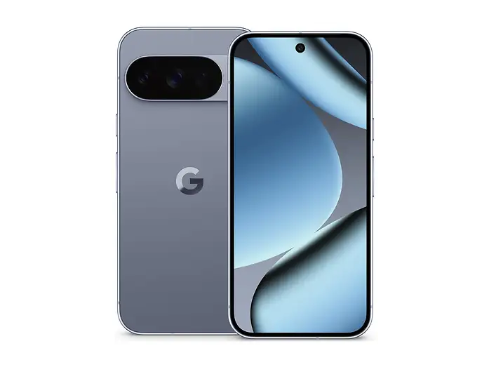 Google Pixel 10 Pro in Moonstone, Rückseite und Vorderseite
