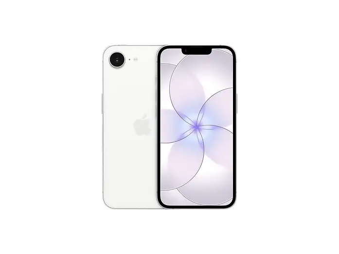 Apple iPhone 17e in Weiß, Rück- und Vorderseite
